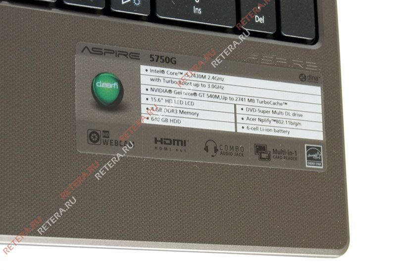 Обзор Ноутбука Acer Aspire 5750g